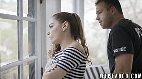 beautiful teen with police record hides secret through fucking