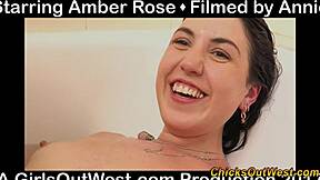 Chubby Brunette Australian Soaks Lingerie in Bath