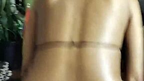 Husband Couldn't Resist, Placed His Hairy Wife To Sit For Ass Worship