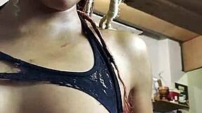 Husband Couldn't Resist, Placed His Hairy Wife To Sit For Ass Worship