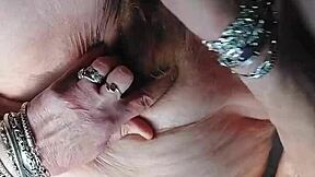 Granny uses dildo and cucumber in hairy pussy