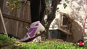 casual stroll in sneakers outdoors