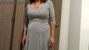 I please my stepson by lifting my dress so he can jerk off and cum on me 😈