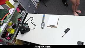 shoplifting aria valencia gives officer blowjob and rides cock