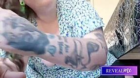 curvy babe rides dildo moaning in her clothes during solo play