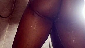 European Couple Engages in Rough Quickie Sex in the Shower with Huge Natural Tits and Submissive Positions