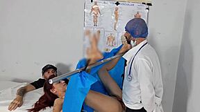 cuckold husband takes wife to secret gynecologist for kinky creampie fucking