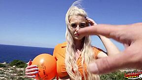 German scout - blonde fitness model jayjay pink seduce to public casting fuck