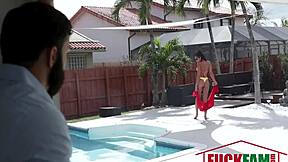 Vienna Black's Wet Pool Day with Doggystyle and Cumshot