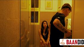 My innocent cousin can't resist infidelity in the bathroom