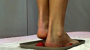 Peeing In Strawberries And Trampling Them With My Beautiful Feet