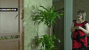 mature cougar subtly seducing young muscular realtor