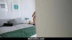 step sister catches step brother looking at her body