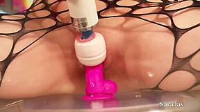 sara jay squirts on her clear chair in solo lingerie fingering