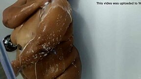 Shower Time with BBW Ebony in Hotel Bathing