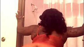 ebony babe squirts uncontrollably during homemade dildo play with wet pussy and toys