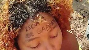 Risky blowjob on beach ends with facial cumshot.