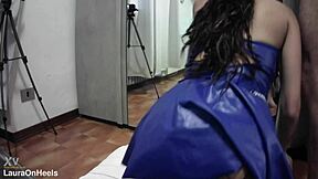 Milf with fishnet stockings and big ass, get that facial!