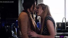 Aiden Ashley and Maya Woulfe Make Out in the Kitchen