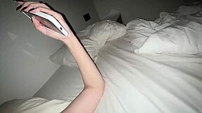 Skinny teen loses virginity during movie night