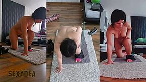 dive into pure sensuality with this triple cam view of my naked workout.