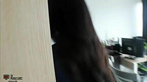 Romantic morning with brunette stepsister ends nicely