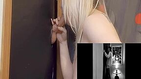 sucking big cock at gloryhole, deepthroat and swallow!