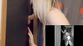 sucking big cock at gloryhole, deepthroat and swallow!