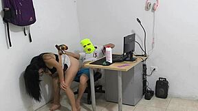 Dirty neighbor begs for cock and acts submissive like a snail