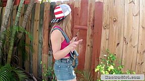 teen girlfriend explores outdoors in pov view