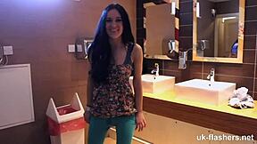 British Amateur Flashes Pussy At Workers