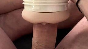 play with my new fleshlight caught watching porn and jerk off my big dick