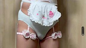 so cute underwear in maid uniform at work and office