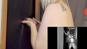 sucking big cock at gloryhole, deepthroat and swallow!