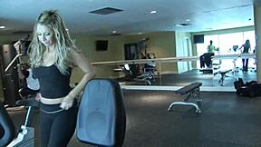 Blonde mom cums on big tits