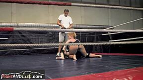 European lesbian babes are passionately wrestling each other