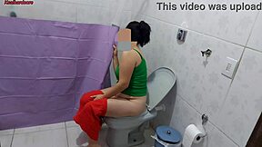 Stepmom spies on stepson bathing!