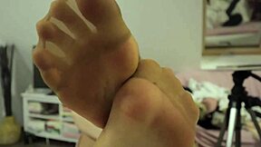 Girl Plays with Balloons in Pantyhose