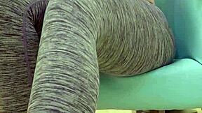 Teen girl poses playfully for her sugar daddy