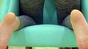 Teen girl poses playfully for her sugar daddy