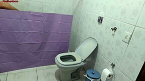 Stepmom spies on stepson bathing!