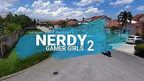 nerdy gamer girls fucked while playing video games in florida