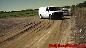 picked up 19yo babe roughfucked in bondage choked deepthroated by master