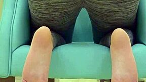 Teen girl poses playfully for her sugar daddy