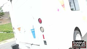 evasive's tiny virgin pussy creams on massive black cock, he explodes in mouth