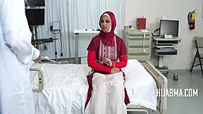 arab wife consults doctor in hospital