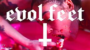 Making her feet totally messy