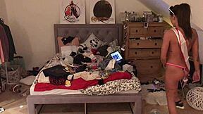 why are these girls trying on pussy wedgie thongs and boobs pasties at home