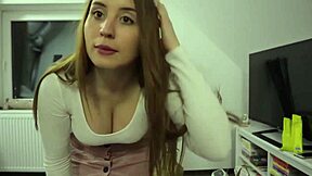 Girl Plays with Balloons in Pantyhose