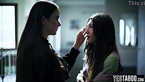 evil brunette steals and seduces stepsister's lesbian gf